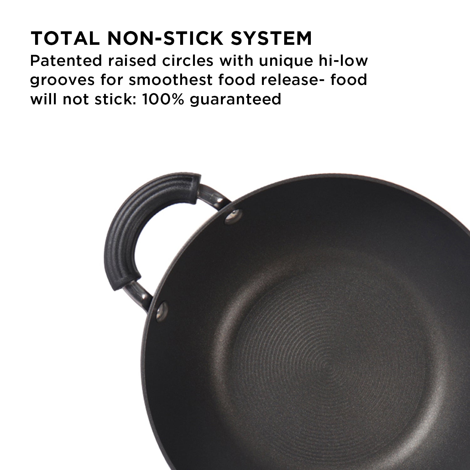 Circulon Origins 24cm Non-Stick + Hard Anodized Kadai/Wok with Lid
